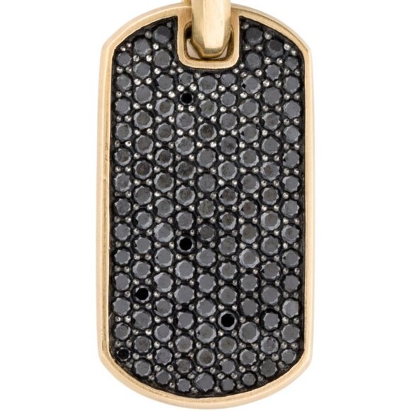 DAVID YURMAN 18K 750 YELLOW GOLD DIAMOND CHEVRON TAG PENDANT